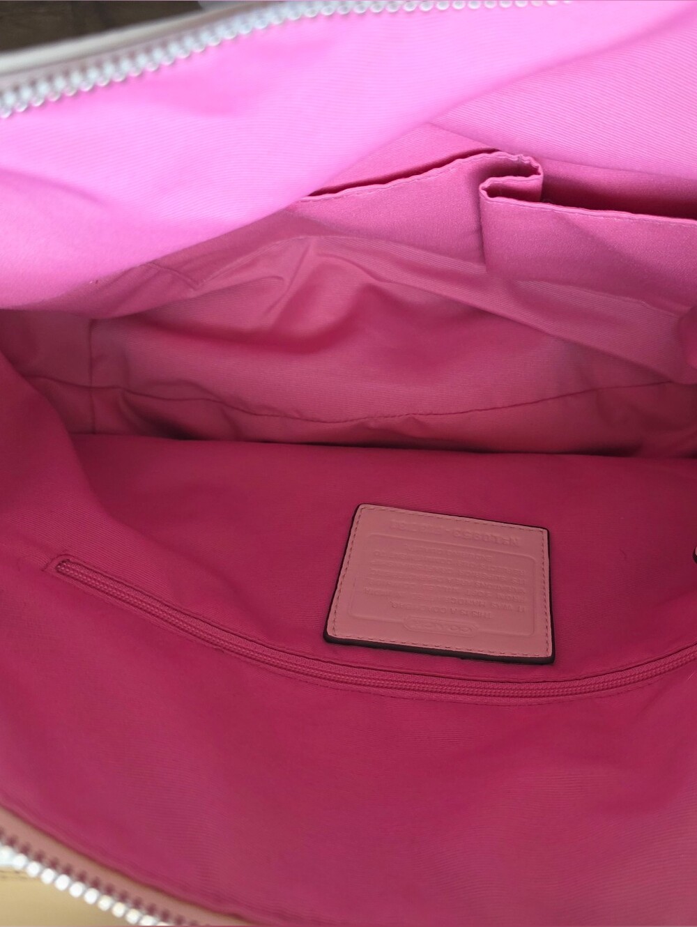 Coach Soho Pleated Hobo Shoulder Bag Buttercream Pebble Leather Buckle Y2K - Picture 14 of 16